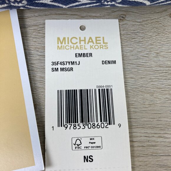 Michael Kors Ember Small Messenger Top Handle Handbag Crossbody in Denim - Picture 11 of 11